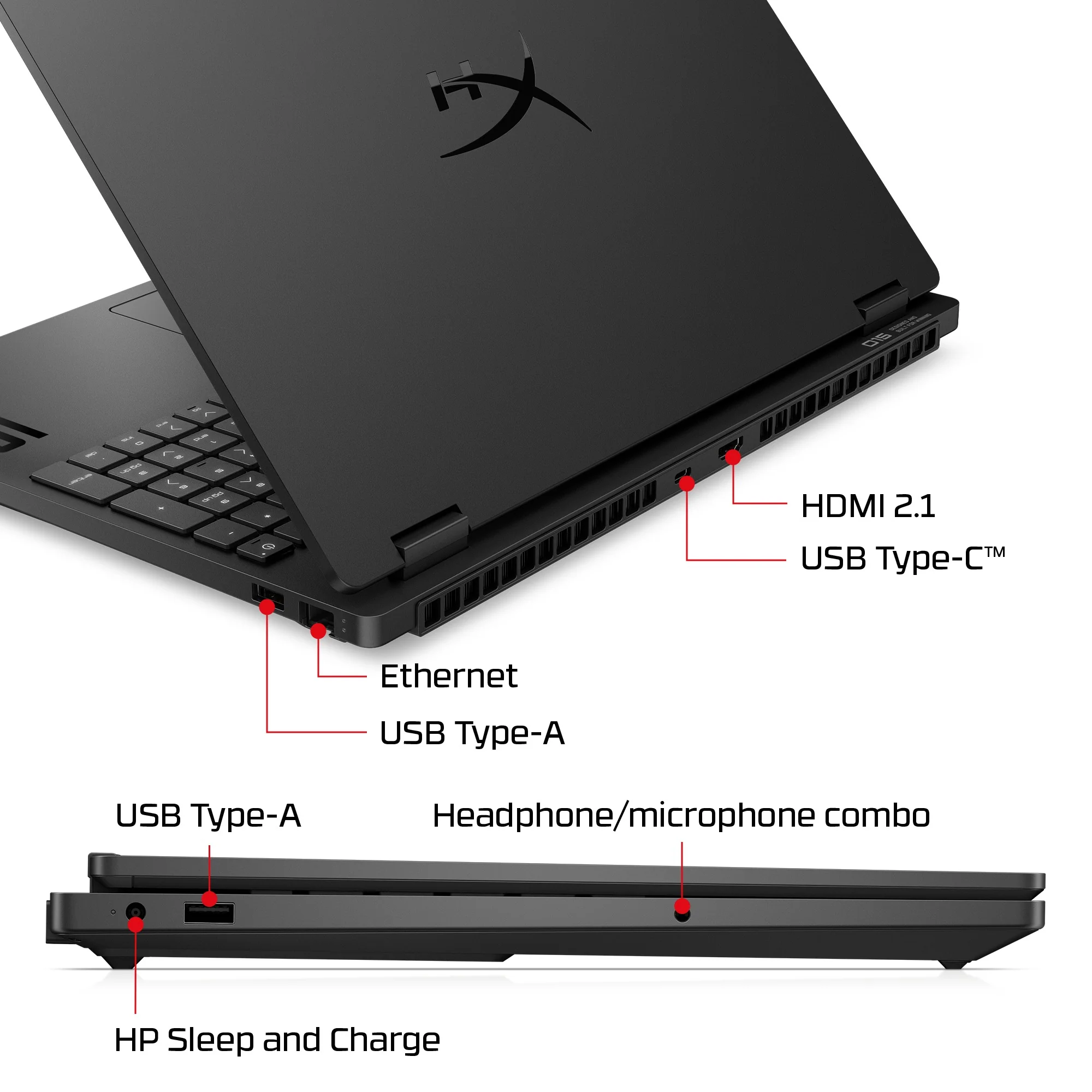 HyperX OMEN 15 inch Gaming Laptop PC 15-ga0001na, Windows 11 Home, 15.3", Intel® Core™ i5, 16GB RAM, 1TB SSD, NVIDIA® GeForce RTX™ 5050, 2K, Shadow black - Image 9