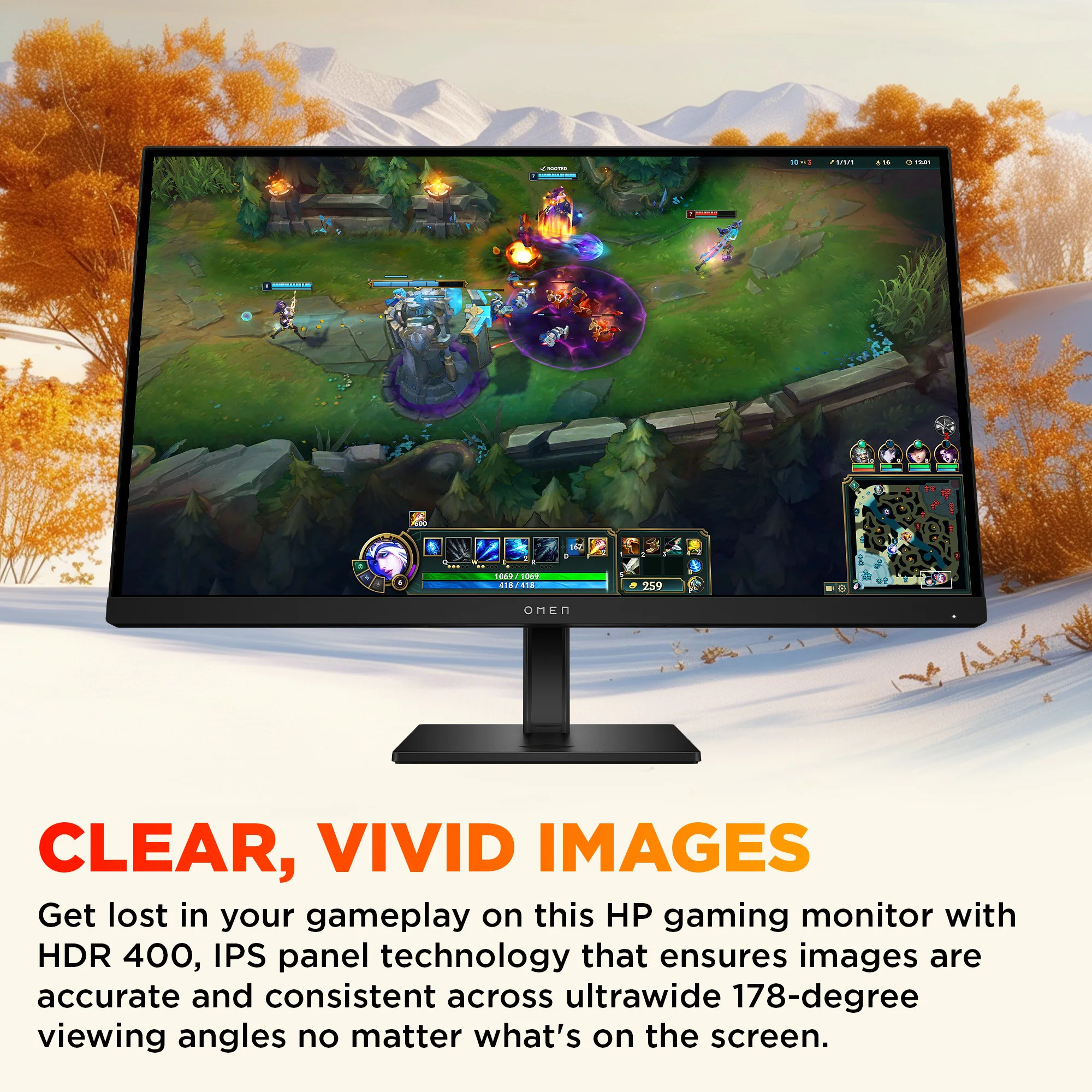 OMEN 27 inch FHD 180Hz Gaming Monitor - OMEN 27 G2, 180 Hz, 95% Display P3, IPS; LCD, No integrated camera, HP Eye Ease (Eyesafe® certified) - Image 5