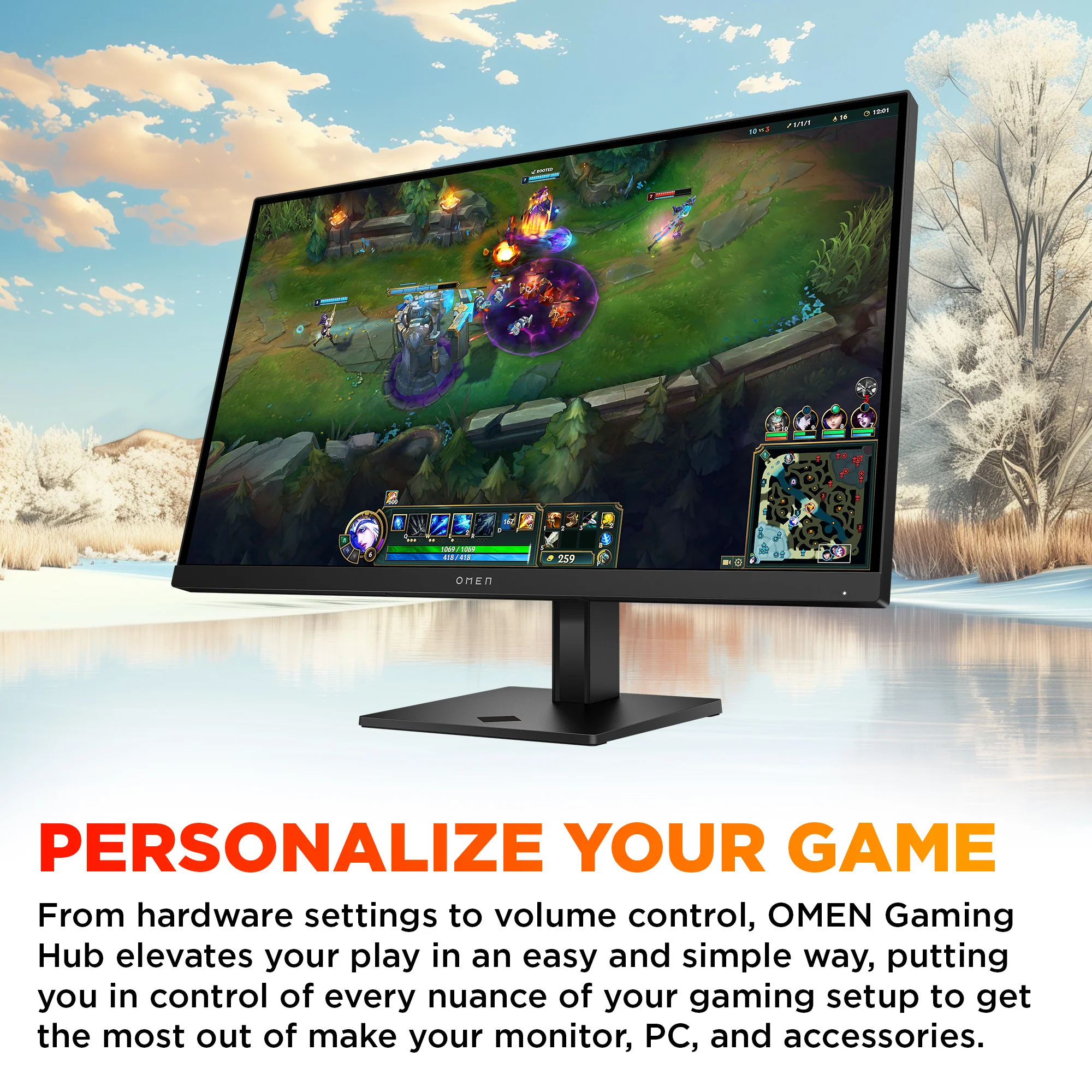 OMEN 27 inch FHD 180Hz Gaming Monitor - OMEN 27 G2, 180 Hz, 95% Display P3, IPS; LCD, No integrated camera, HP Eye Ease (Eyesafe® certified) - Image 7
