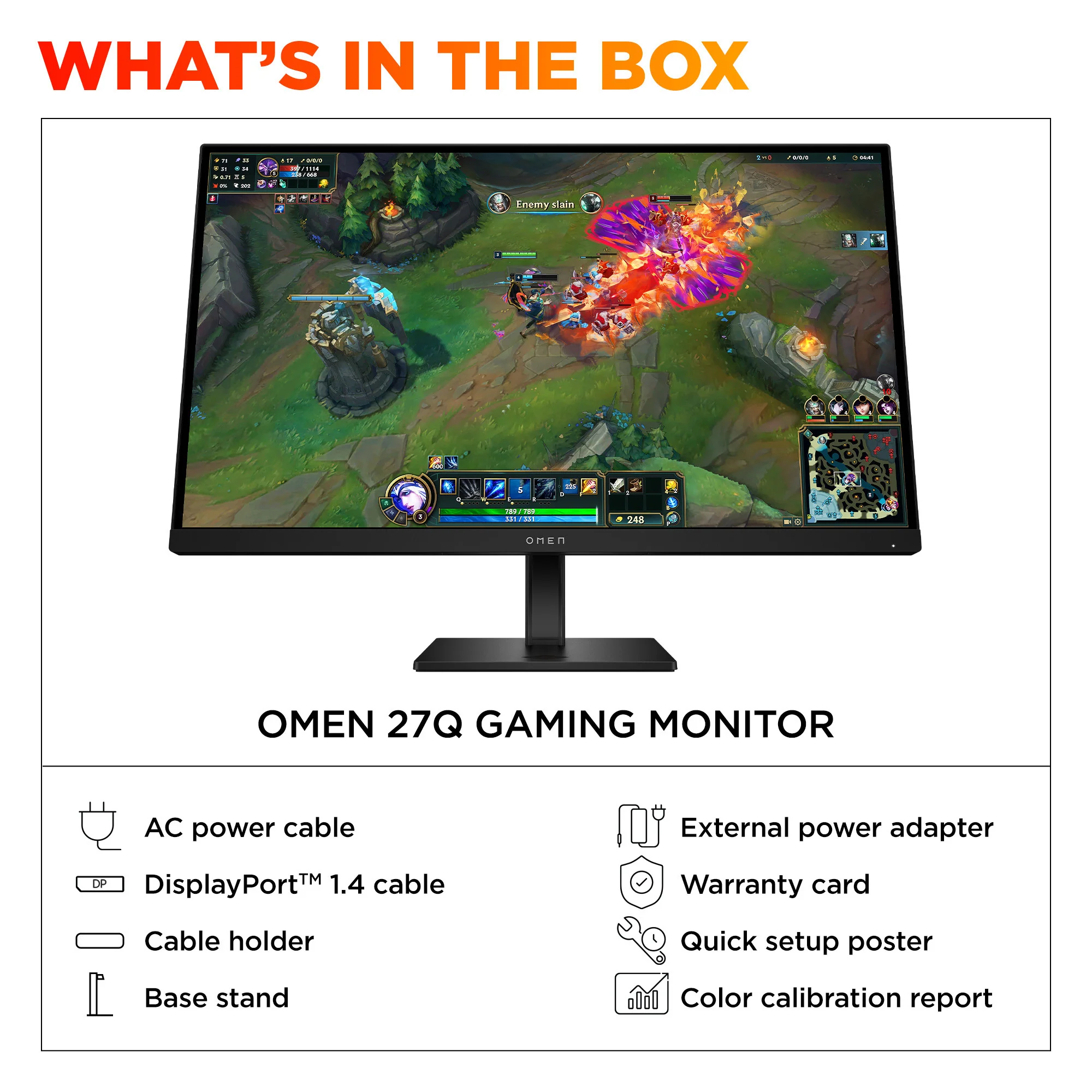 OMEN 27 inch QHD 180Hz Gaming Monitor - OMEN 27q G2, 180 Hz, 95% Display P3, IPS; LCD, No integrated camera, HP Eye Ease (Eyesafe® certified) - Image 11