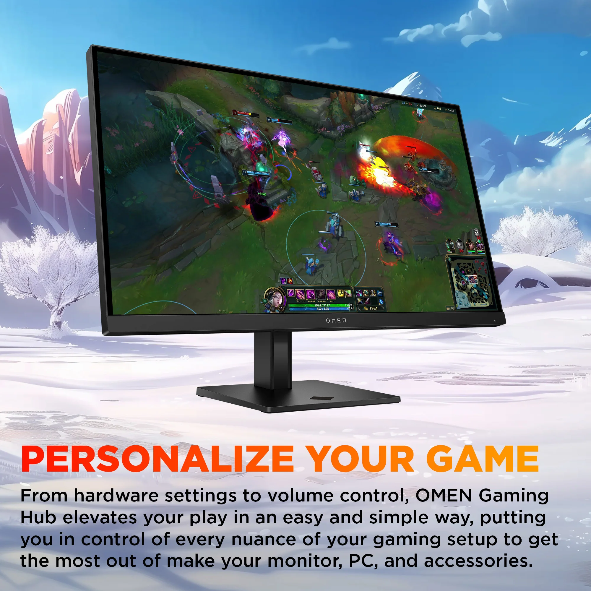 OMEN 27 inch QHD 180Hz Gaming Monitor - OMEN 27q G2, 180 Hz, 95% Display P3, IPS; LCD, No integrated camera, HP Eye Ease (Eyesafe® certified) - Image 7