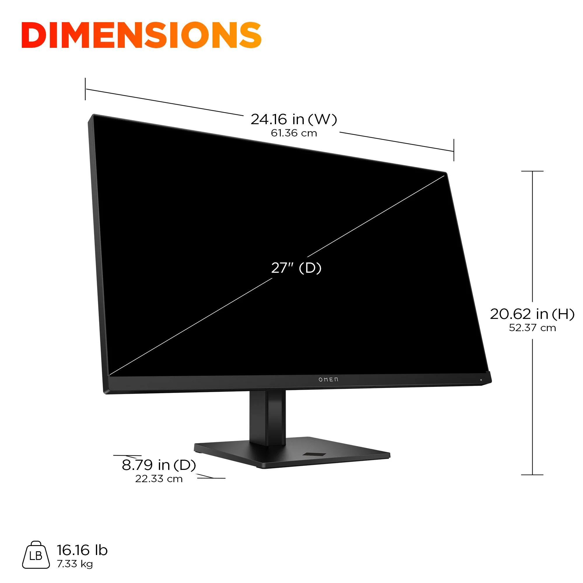 OMEN 27 inch QHD 180Hz Gaming Monitor - OMEN 27q G2, 180 Hz, 95% Display P3, IPS; LCD, No integrated camera, HP Eye Ease (Eyesafe® certified) - Image 9