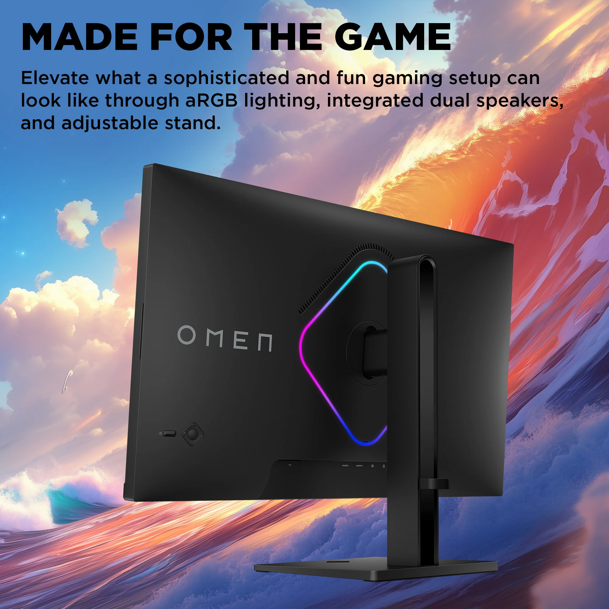 OMEN 27 inch QHD 280Hz Gaming Monitor - OMEN 27qs G2, 280 Hz, 95% Display P3, IPS Black; LCD, No integrated camera, HP Eye Ease (Eyesafe® certified) - Image 6