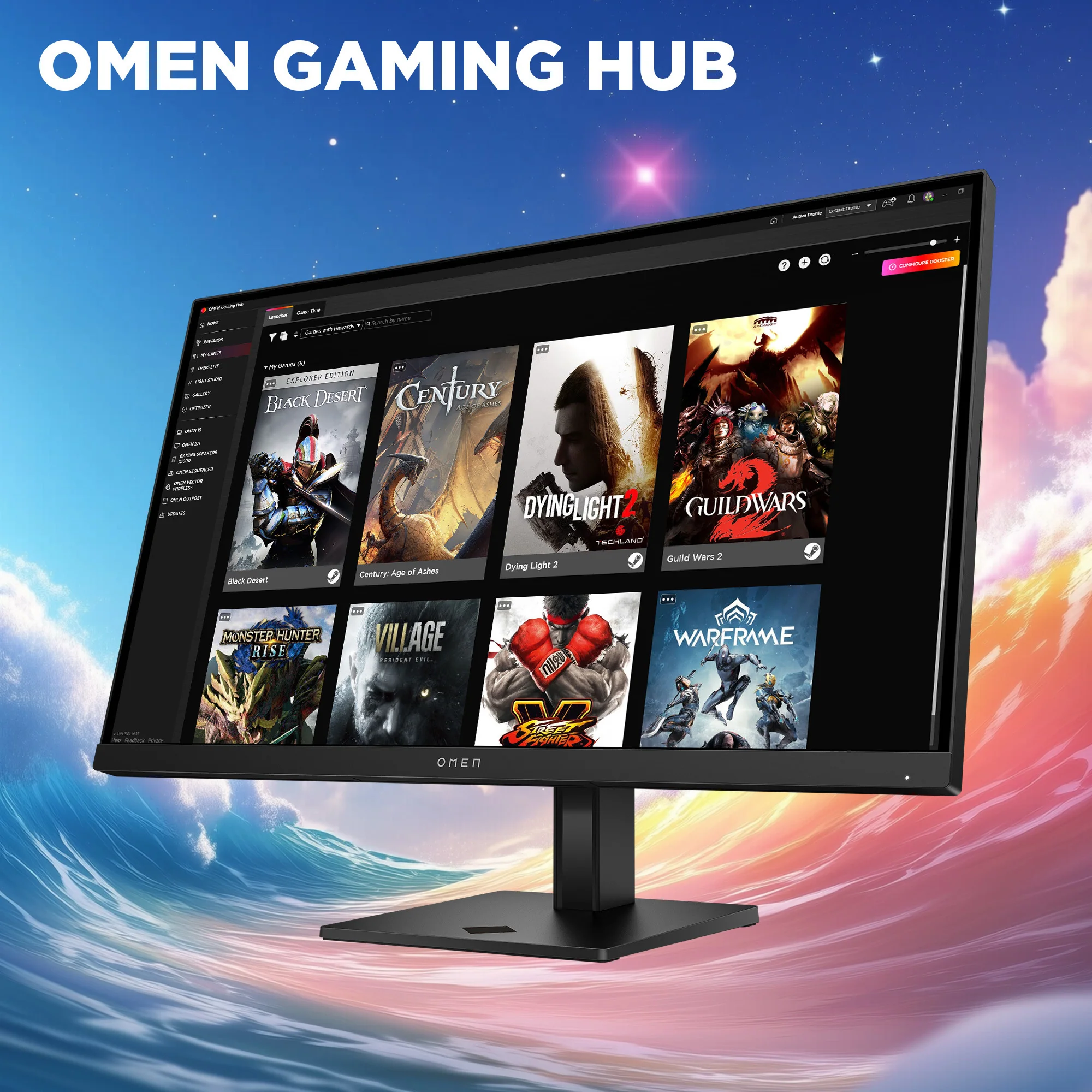 OMEN 27 inch QHD 280Hz Gaming Monitor - OMEN 27qs G2, 280 Hz, 95% Display P3, IPS Black; LCD, No integrated camera, HP Eye Ease (Eyesafe® certified) - Image 8