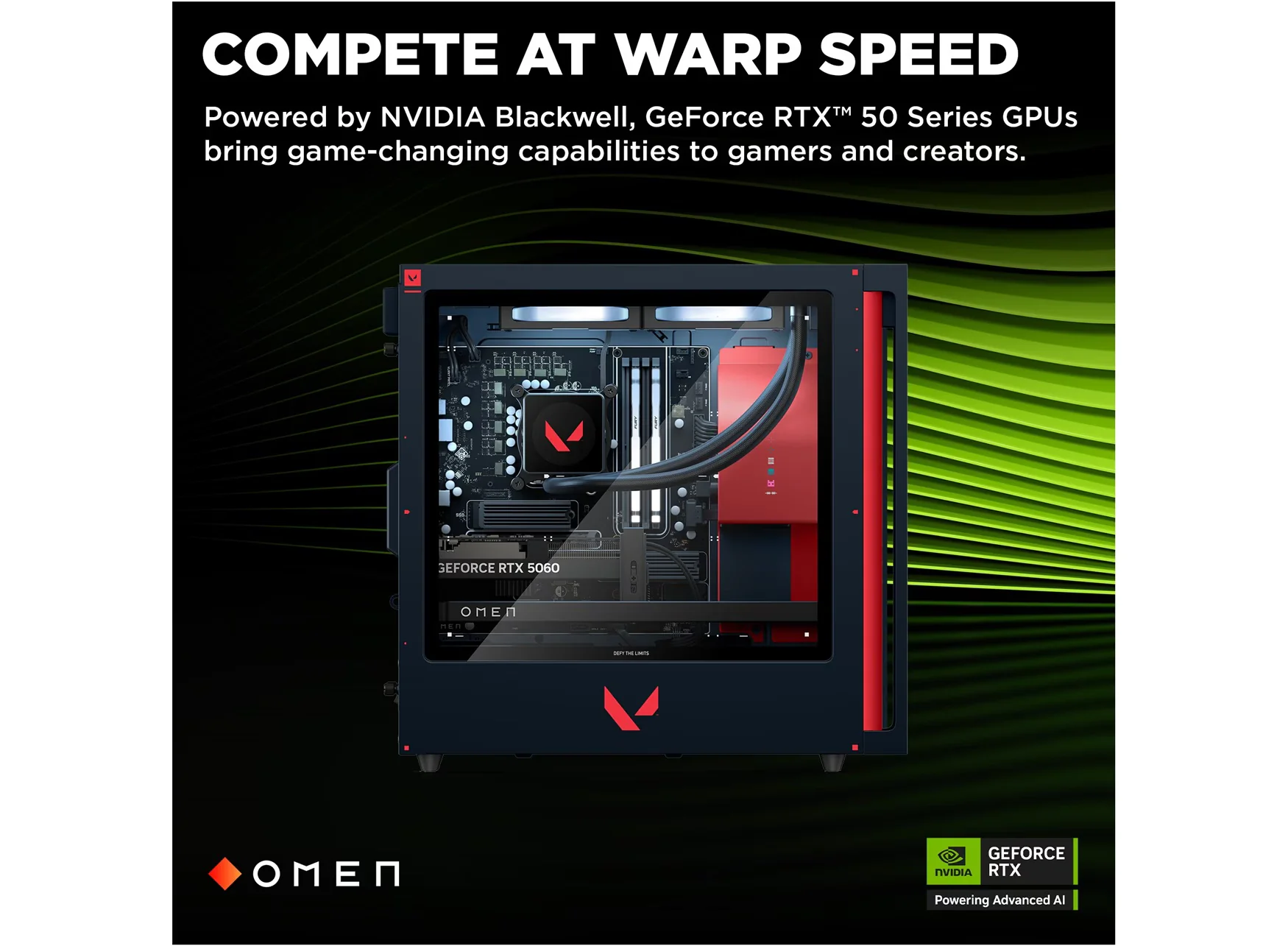 OMEN 35L Gaming Desktop GT16-0120na PC, Windows 11 Home, Intel® Core™ i7, 32GB RAM, 1TB SSD, NVIDIA® GeForce RTX™ 5060, Navy - Image 3